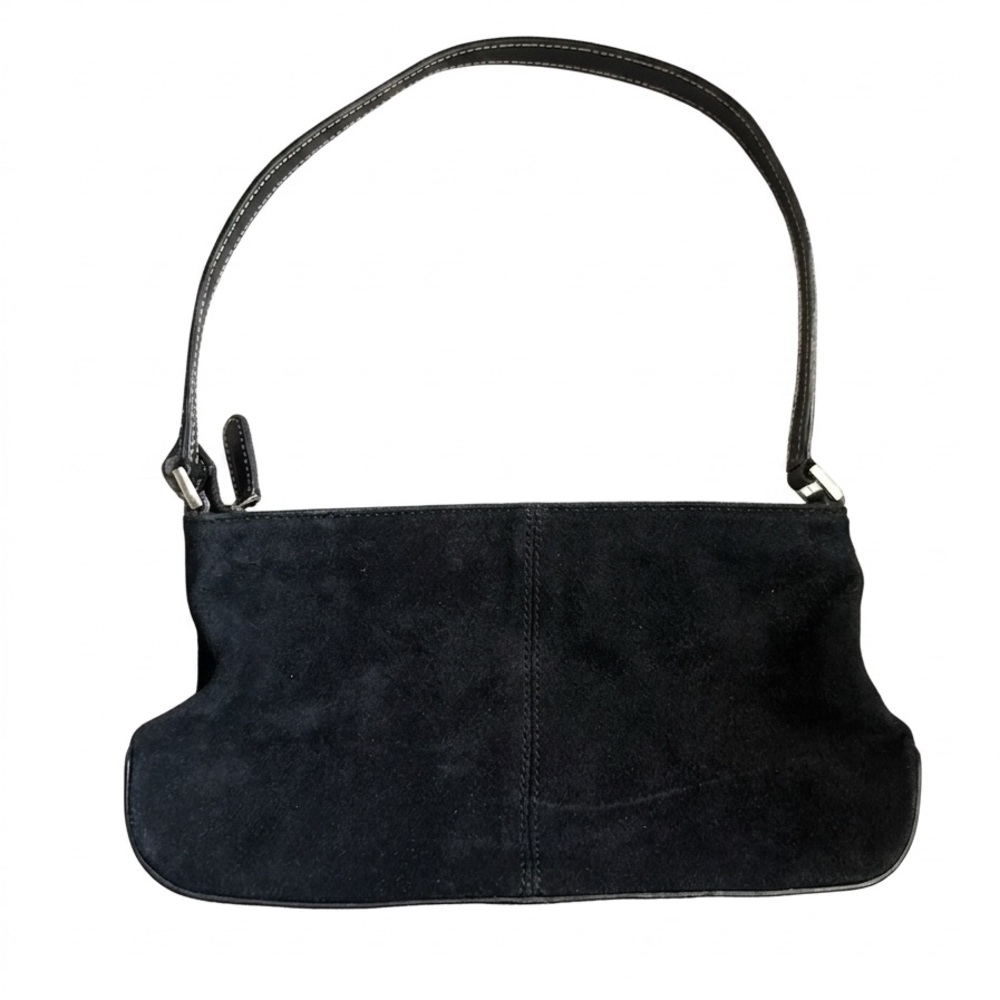 Preston & York Black Suede and Leather Shoulder Bag